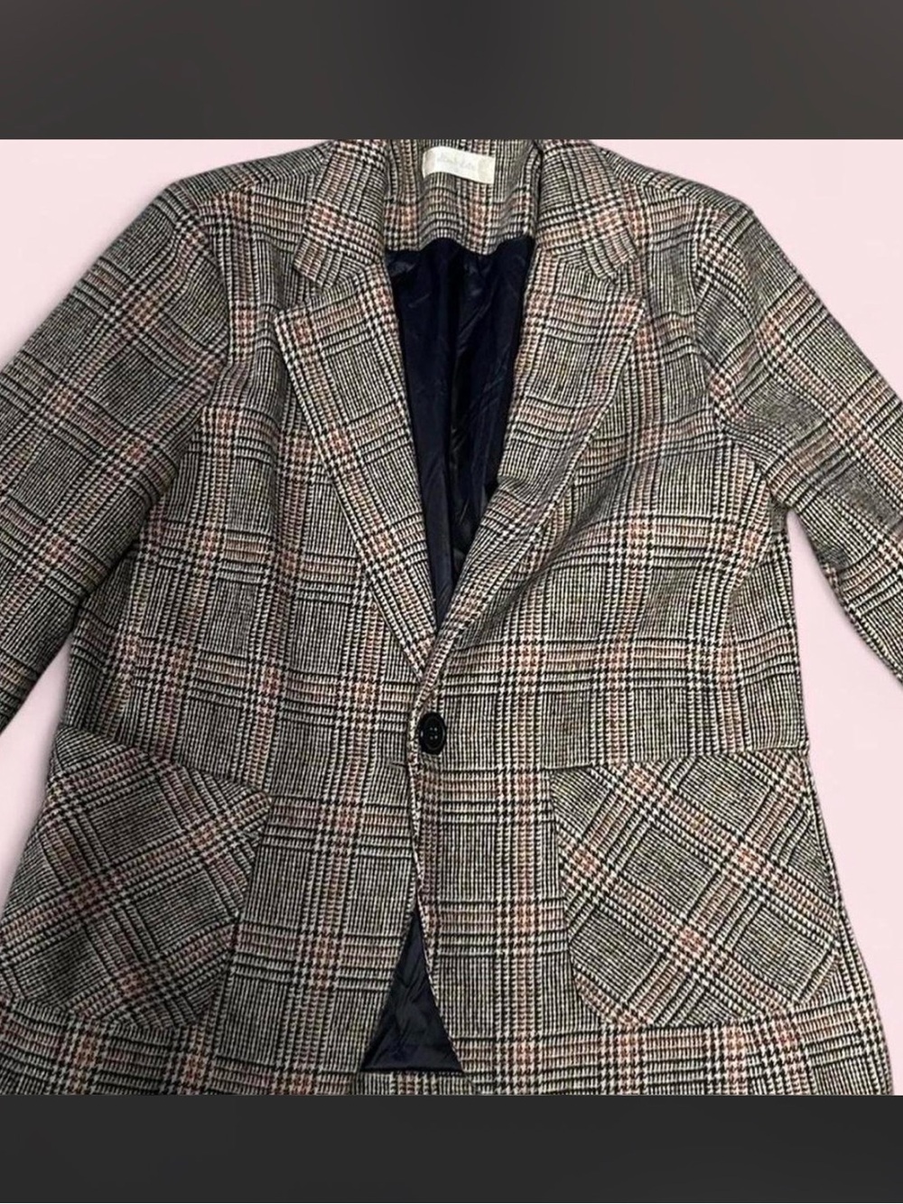 Plaid blazer jacket orange and yellow